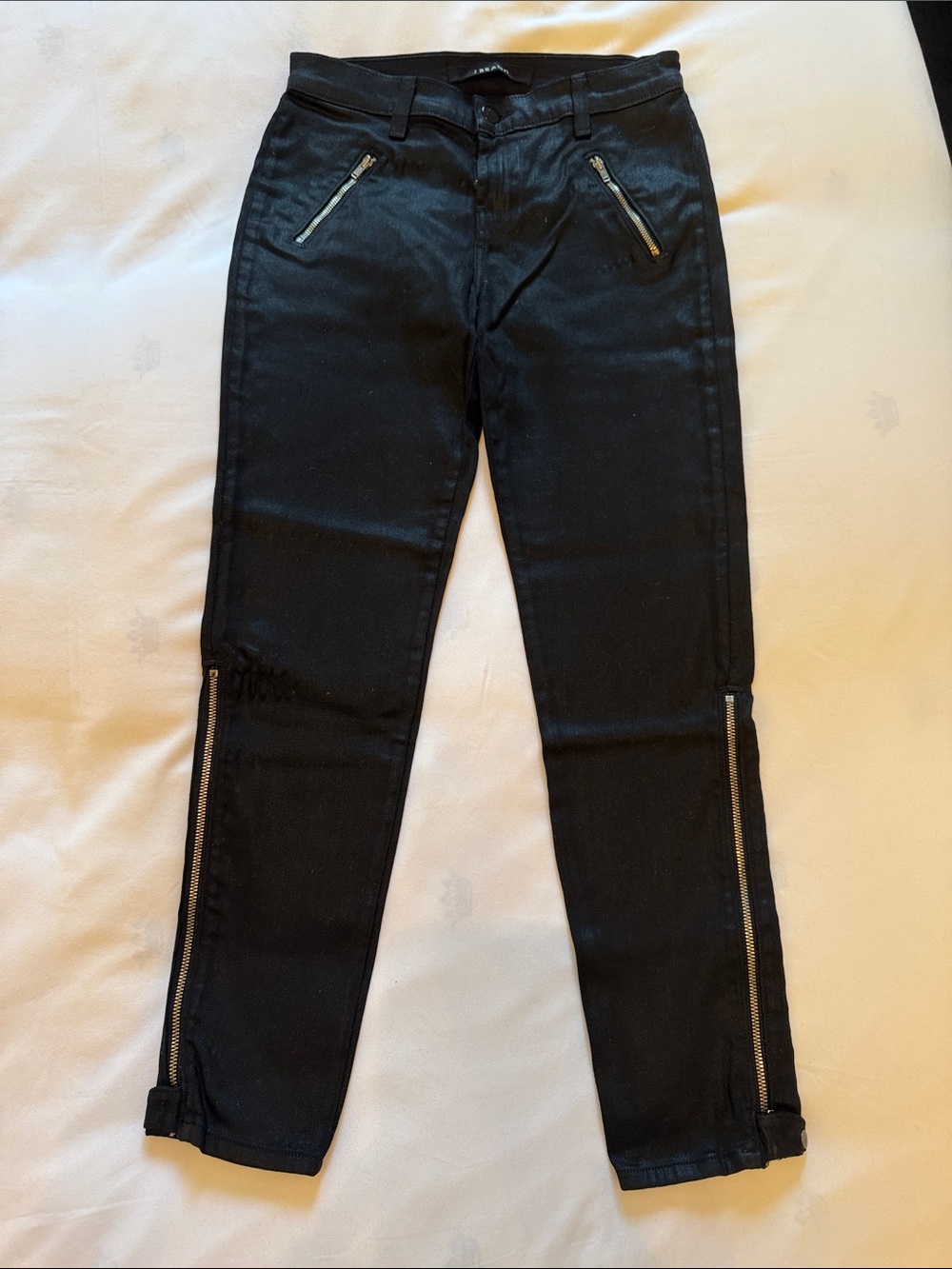 J Brand Black Ankle Zip Cropped Jeans